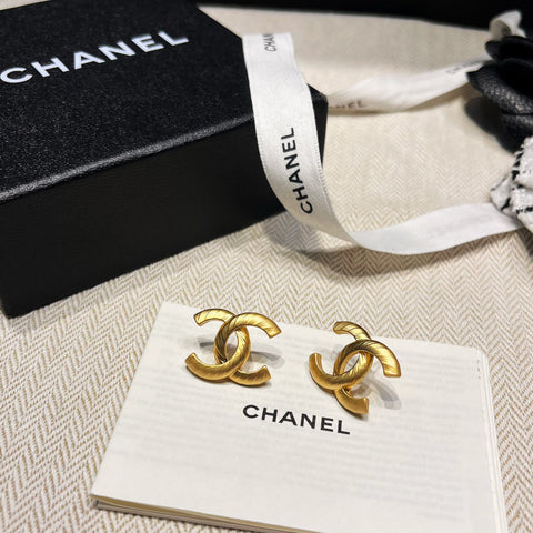 Gold Logo Elegant Earrings