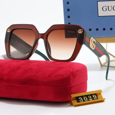 4 Colors Fashion Double Striped Frame Sunglasses