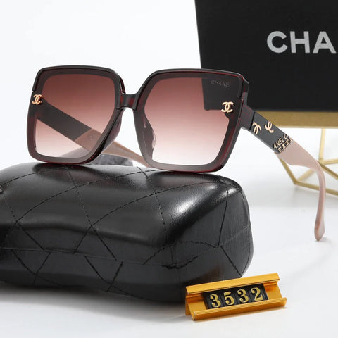 5-color stylish letter temple sunglasses