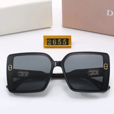 6-color fashion  letter temple stripe sunglasses