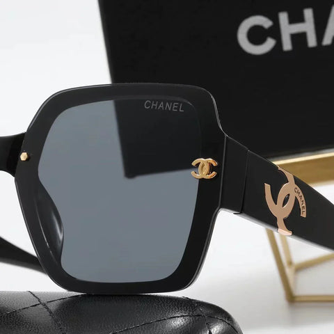 4-color fashion uppercase letter LOGO temple polarized sunglasses
