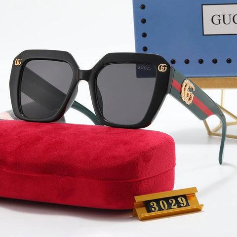 4 Colors Fashion Double Striped Frame Sunglasses