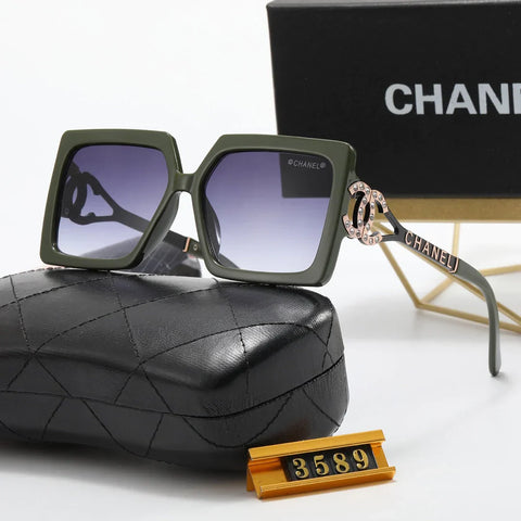 5-color fashionable square frame letter polarized sunglasses