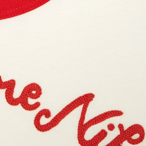 red trim short sleeves