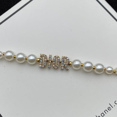 Zircon Alphabet Pearl Bracelet