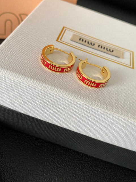 Enamel brass earrings
