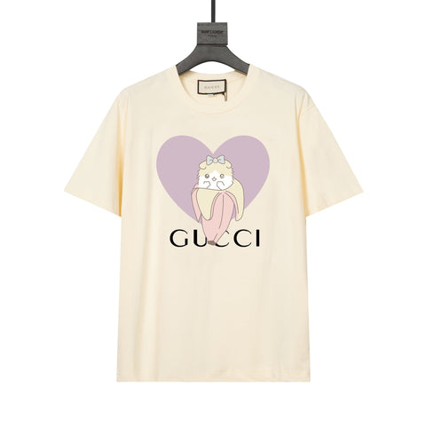 Cute banana cat print T-shirt