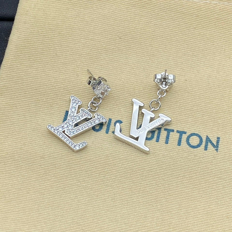Diamond Logo Pendant Crystal Earrings